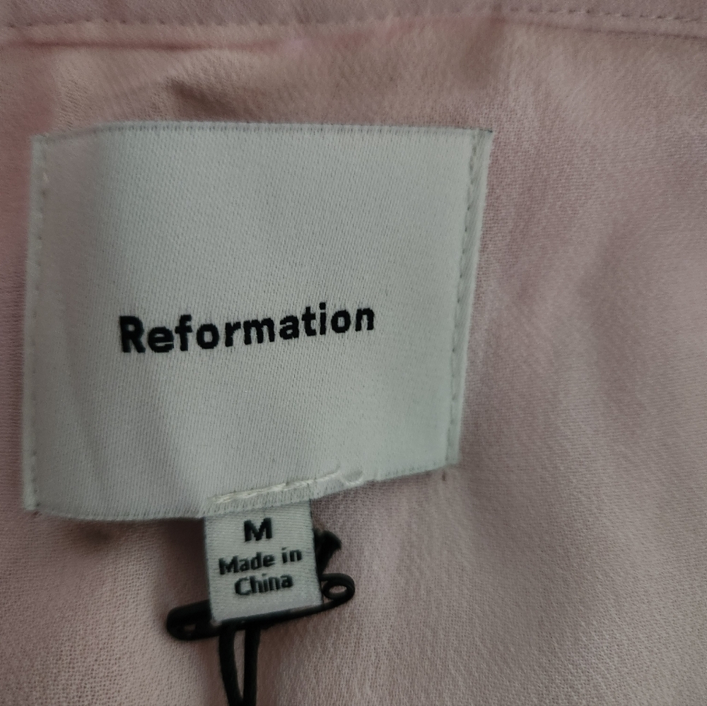 REFORMATION PINK LOVELL BLOSSOM CHERRY PLEATED MINI SKIRT Med NWT - Picture 6 of 11